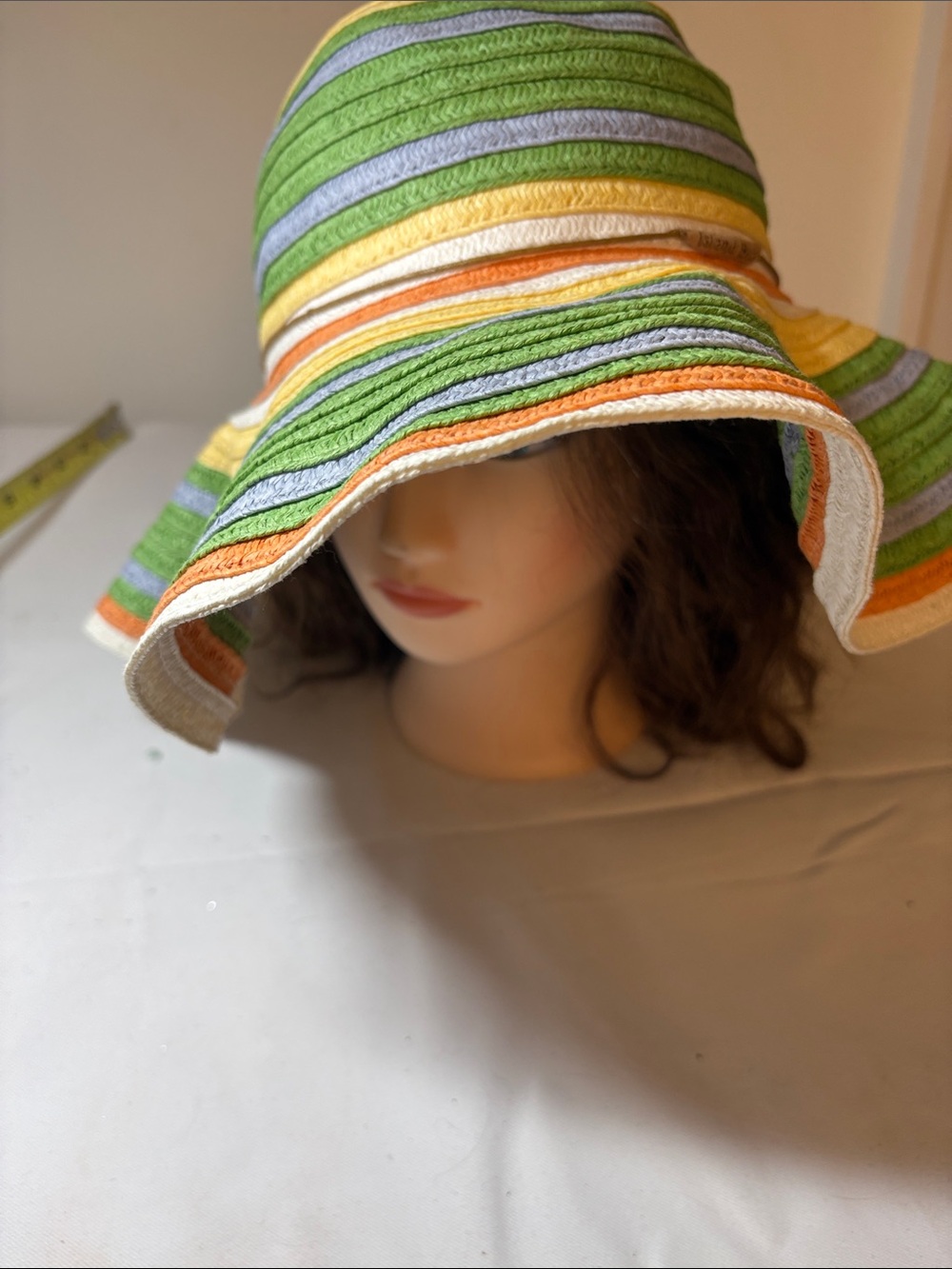 Island Beach Multi-Color Floppy Brim Paper Hat One Size